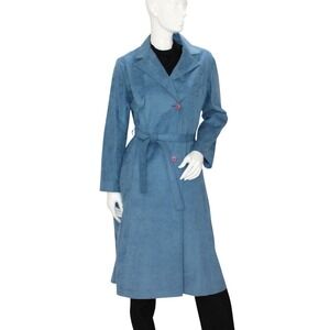 Outerbanks Judy Scates Suede Trench Coat Women's Size M Vintage 1980's